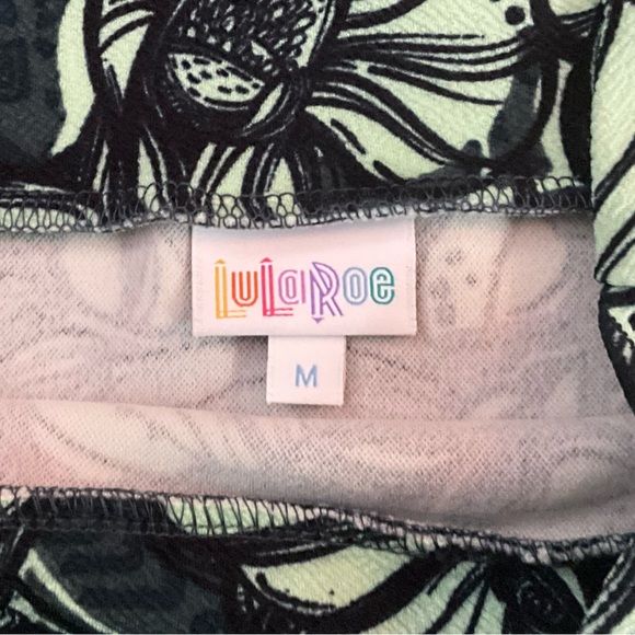 LuLaRoe Cassie Pencil Skirt in Mint Green and Navy Blue - Picture 4 of 6